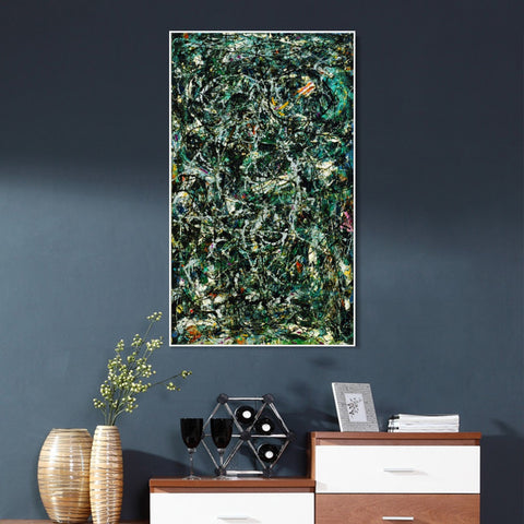 INVIN ART Framed Canvas Giclee Print Art Full Fathom Five by Jackson Pollock Abstract Wall Art Living Room Home Office Decorations