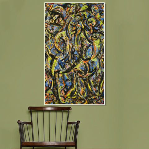 INVIN ART Framed Canvas Giclee Print Art Gothic 1944 by Jackson Pollock Abstract Wall Art Living Room Home Office Decorations