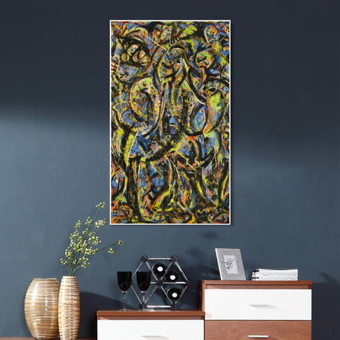 INVIN ART Framed Canvas Giclee Print Art Gothic 1944 by Jackson Pollock Abstract Wall Art Living Room Home Office Decorations