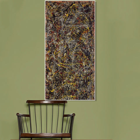 INVIN ART Framed Canvas Giclee Print Art Number 5 1948 by Jackson Pollock Abstract Wall Art Living Room Home Office Decorations