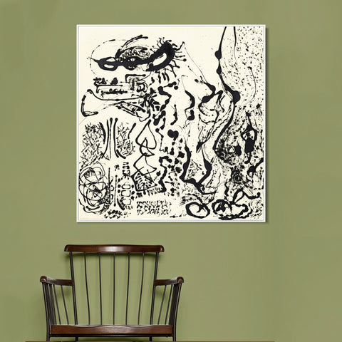 INVIN ART Framed Canvas Giclee Print Art Number 5 Elegant Lady by Jackson Pollock Abstract Wall Art Living Room Home Office Decorations