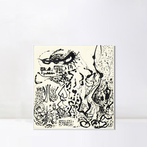 INVIN ART Framed Canvas Giclee Print Art Number 5 Elegant Lady by Jackson Pollock Abstract Wall Art Living Room Home Office Decorations