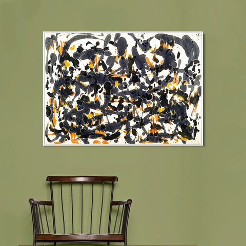 INVIN ART Framed Canvas Giclee Print Art Untitled(2) by Jackson Pollock Abstract Wall Art Living Room Home Office Decorations