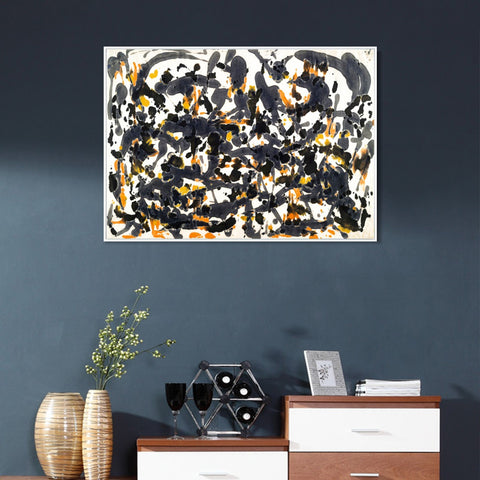 INVIN ART Framed Canvas Giclee Print Art Untitled(2) by Jackson Pollock Abstract Wall Art Living Room Home Office Decorations