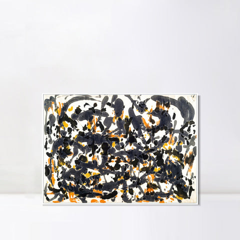 INVIN ART Framed Canvas Giclee Print Art Untitled(2) by Jackson Pollock Abstract Wall Art Living Room Home Office Decorations
