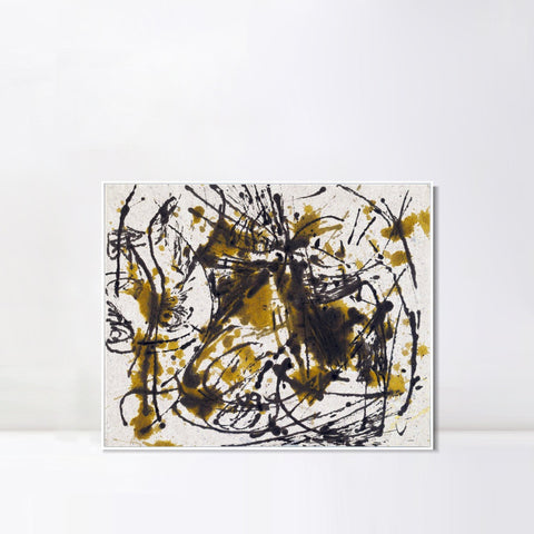 INVIN ART Framed Canvas Giclee Print Art Untitled(3) by Jackson Pollock Abstract Wall Art Living Room Home Office Decorations