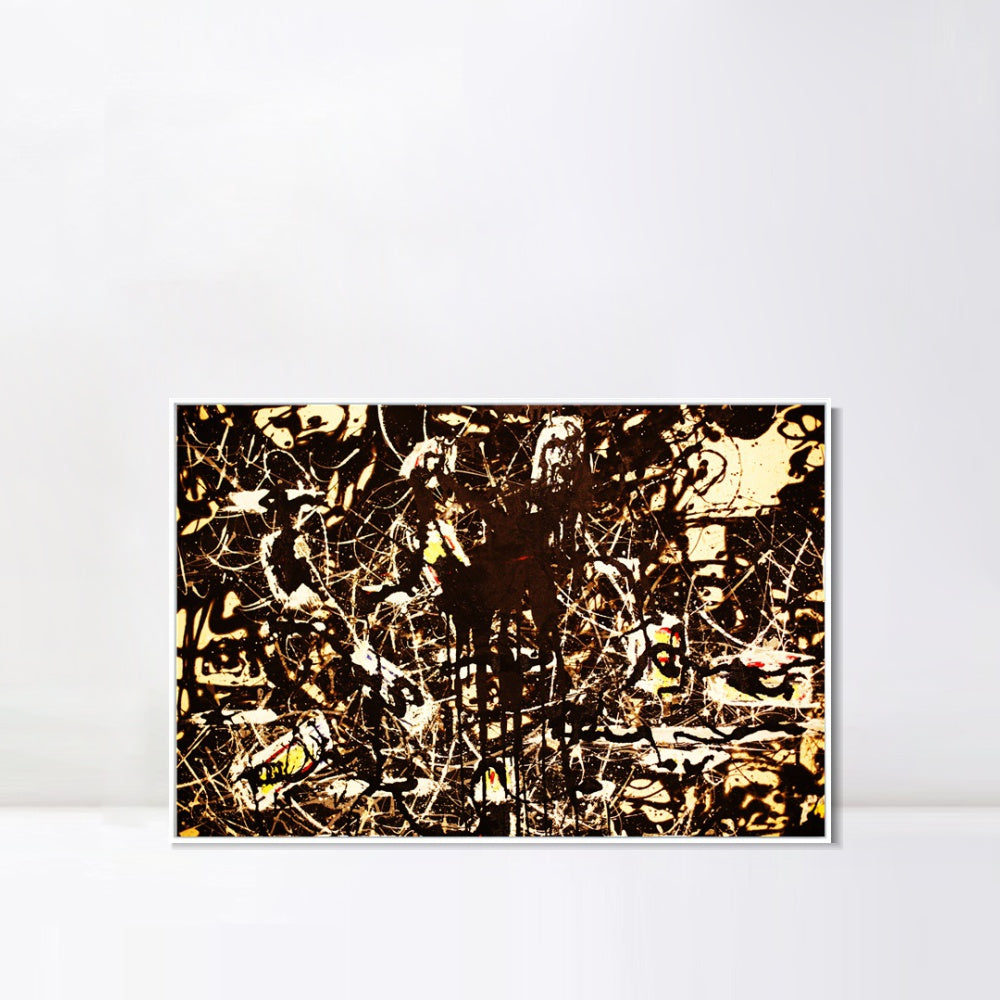 INVIN ART Framed Canvas Giclee Print Art Yellow Islands by Jackson Pollock Abstract Wall Art Living Room Home Office Decorations