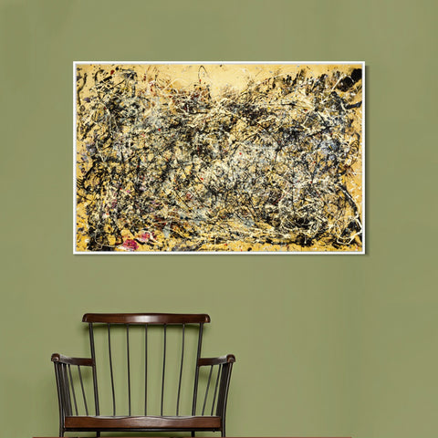 INVIN ART Framed Canvas Giclee Print Art Number 1A by Jackson Pollock Abstract Wall Art Living Room Home Office Decorations