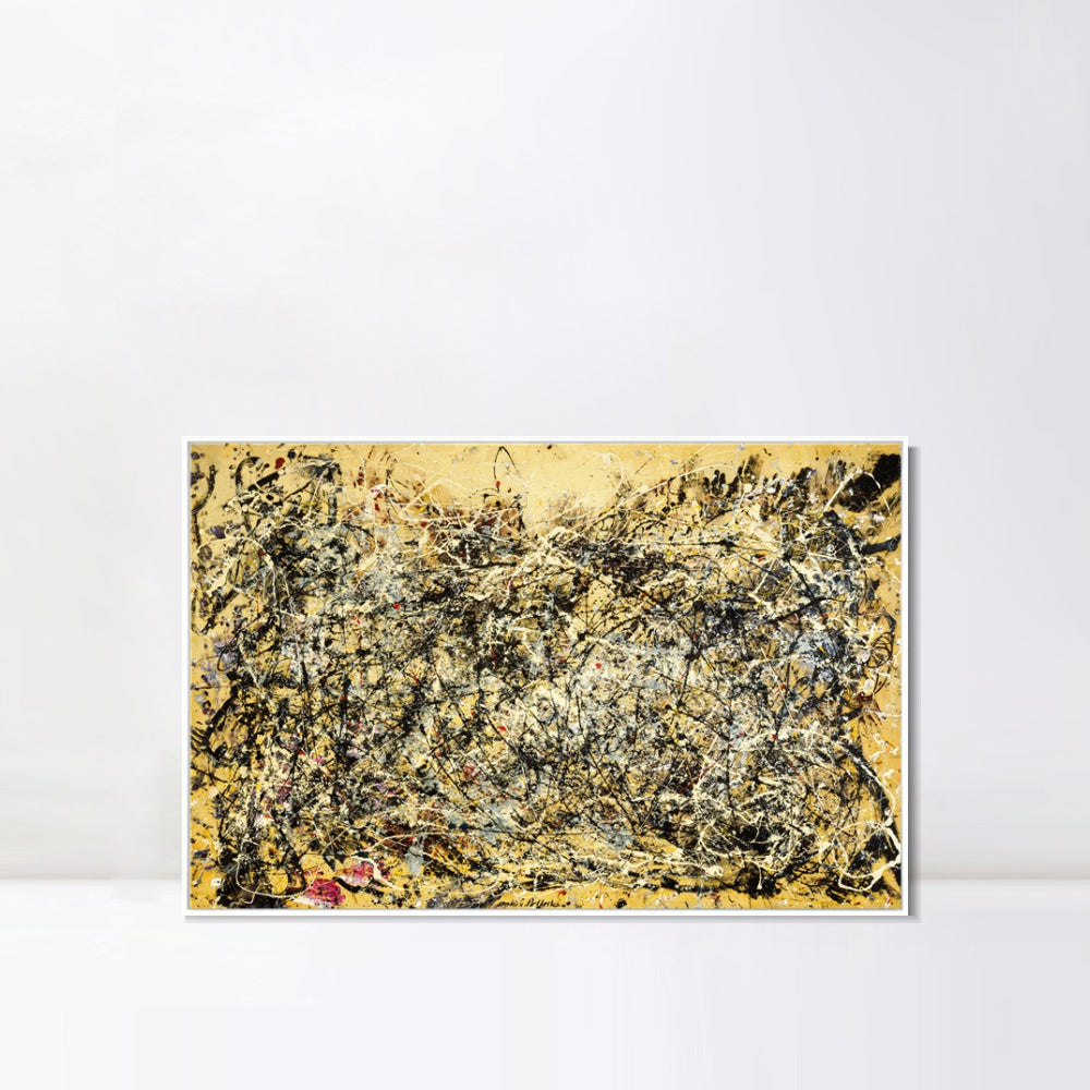 INVIN ART Framed Canvas Giclee Print Art Abstract Series#21 by Jackson Pollock Abstract Wall Art Living Room Home Office Decorations