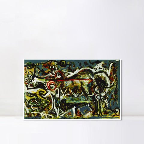 INVIN ART Framed Canvas Giclee Print Art The She-Wolf by Jackson Pollock Abstract Wall Art Living Room Home Office Decorations