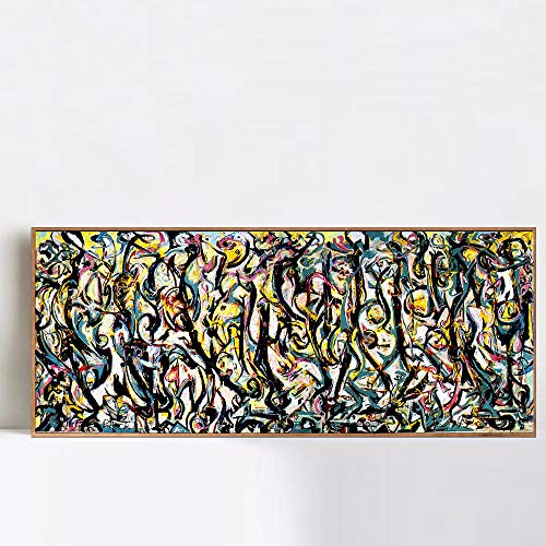 INVIN ART Framed Canvas Giclee Print Art Abstract Mural by Jackson Pollock Wall Art