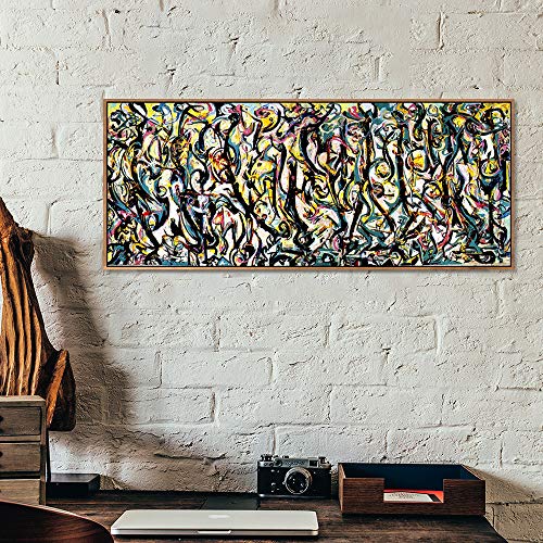 INVIN ART Framed Canvas Giclee Print Art Abstract Mural by Jackson Pollock Wall Art
