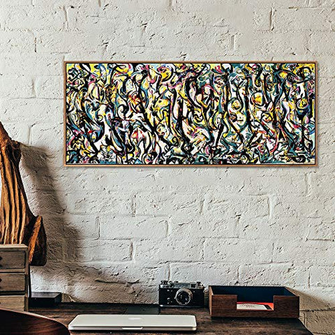 INVIN ART Framed Canvas Giclee Print Art Abstract Mural by Jackson Pollock Wall Art Living Room Home Office Decorations