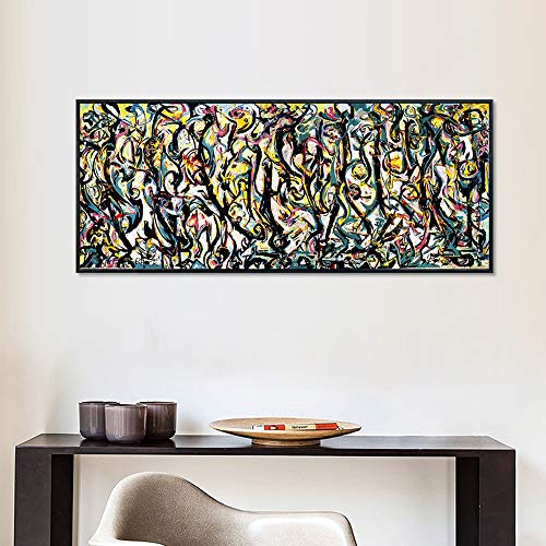 INVIN ART Framed Canvas Giclee Print Art Abstract Mural by Jackson Pollock Wall Art