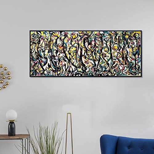 INVIN ART Framed Canvas Giclee Print Art Abstract Mural by Jackson Pollock Wall Art
