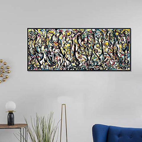 INVIN ART Framed Canvas Giclee Print Art Abstract Mural by Jackson Pollock Wall Art Living Room Home Office Decorations