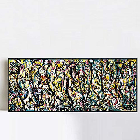 INVIN ART Framed Canvas Giclee Print Art Abstract Mural by Jackson Pollock Wall Art Living Room Home Office Decorations