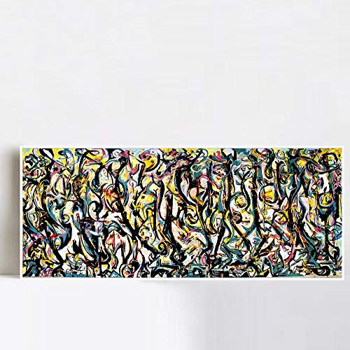 INVIN ART Framed Canvas Giclee Print Art Abstract Mural by Jackson Pollock Wall Art