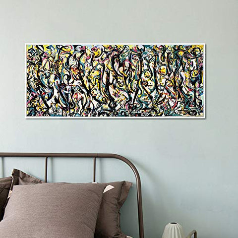 INVIN ART Framed Canvas Giclee Print Art Abstract Mural by Jackson Pollock Wall Art Living Room Home Office Decorations