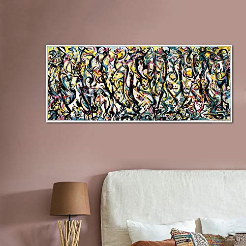 INVIN ART Framed Canvas Giclee Print Art Abstract Mural by Jackson Pollock Wall Art