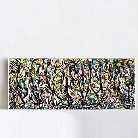 INVIN ART Framed Canvas Giclee Print Art Abstract Mural by Jackson Pollock Wall Art Living Room Home Office Decorations