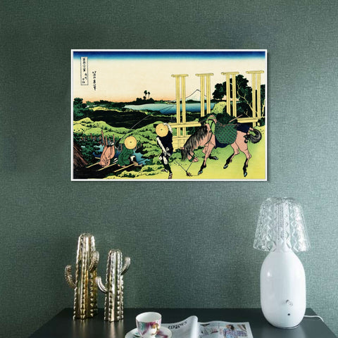 INVIN ART Framed Canvas Giclee Print Senju Musashi Province (Bushu Senju) by Katsushika Hokusai Wall Art Living Room Home Office Decorations