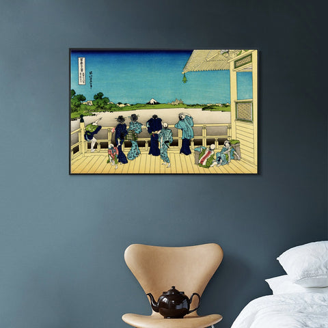 INVIN ART Framed Canvas Giclee Print Fuji from the Platform of Sasayedo by Katsushika Hokusai Wall Art Living Room Home Office Decorations