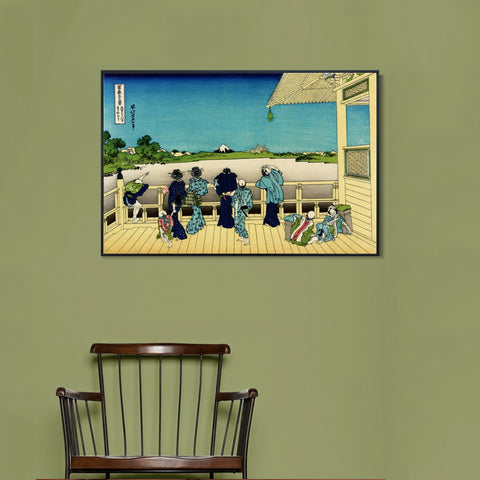 INVIN ART Framed Canvas Giclee Print Fuji from the Platform of Sasayedo by Katsushika Hokusai Wall Art Living Room Home Office Decorations