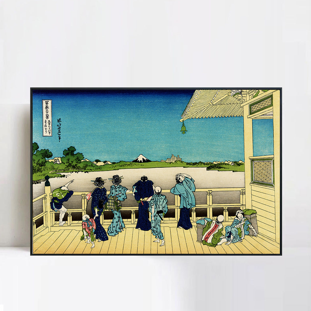 INVIN ART Framed Canvas Giclee Print Fuji from the Platform of Sasayedo by Katsushika Hokusai Wall Art Living Room Home Office Decorations