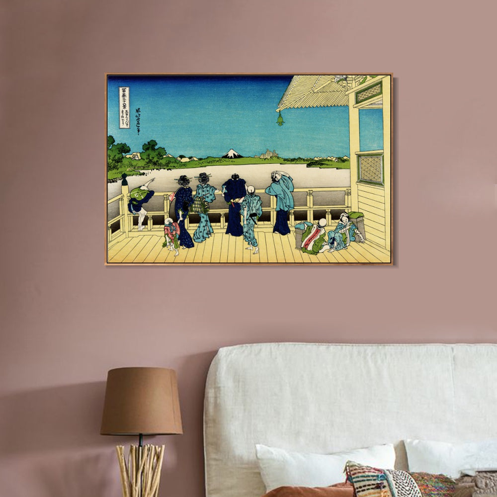 INVIN ART Framed Canvas Giclee Print Fuji from the Platform of Sasayedo by Katsushika Hokusai Wall Art Living Room Home Office Decorations