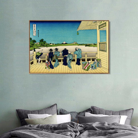 INVIN ART Framed Canvas Giclee Print Fuji from the Platform of Sasayedo by Katsushika Hokusai Wall Art Living Room Home Office Decorations