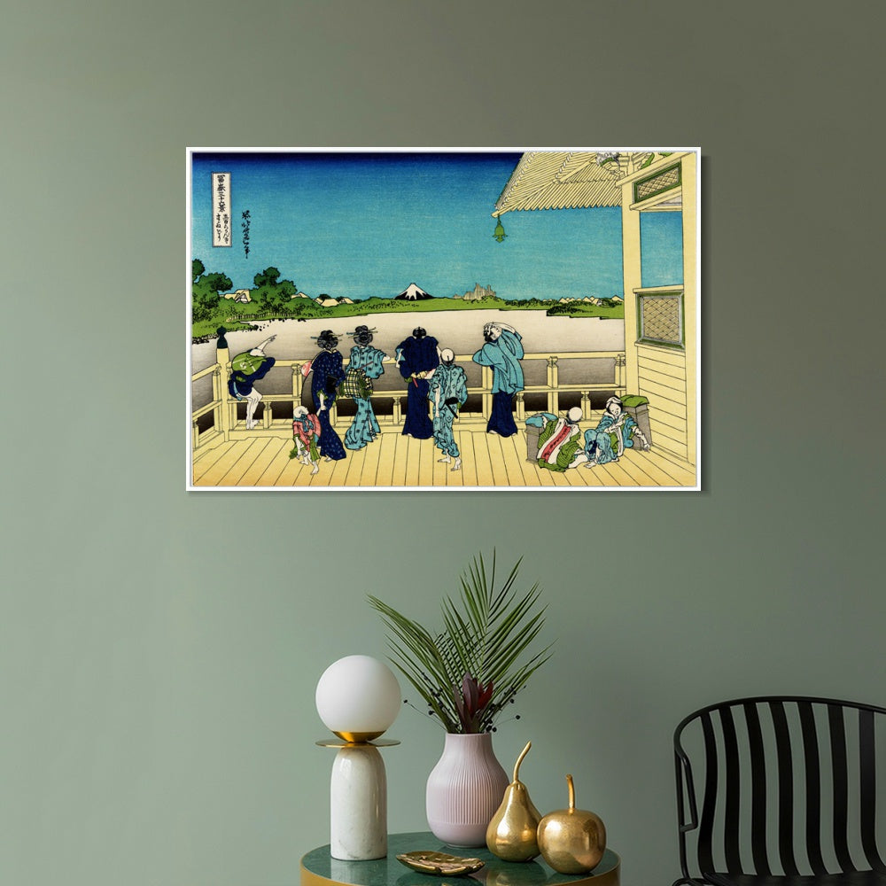 INVIN ART Framed Canvas Giclee Print Fuji from the Platform of Sasayedo by Katsushika Hokusai Wall Art Living Room Home Office Decorations