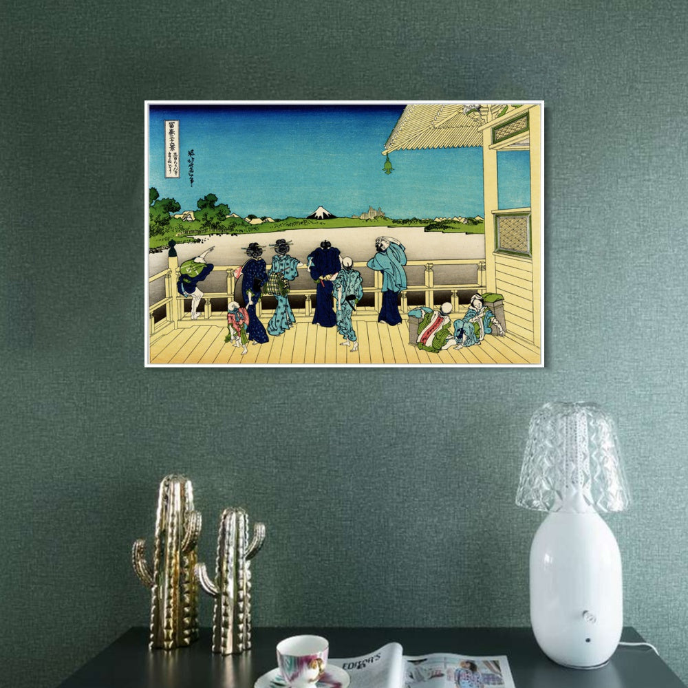 INVIN ART Framed Canvas Giclee Print Fuji from the Platform of Sasayedo by Katsushika Hokusai Wall Art Living Room Home Office Decorations