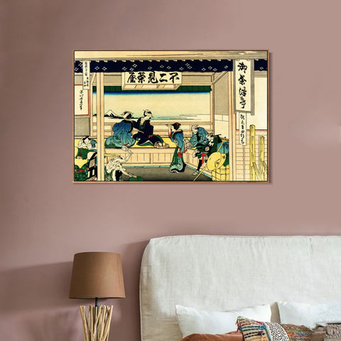 INVIN ART Framed Canvas Giclee Print Yoshida at Tokaido by Katsushika Hokusai Wall Art Living Room Home Office Decorations