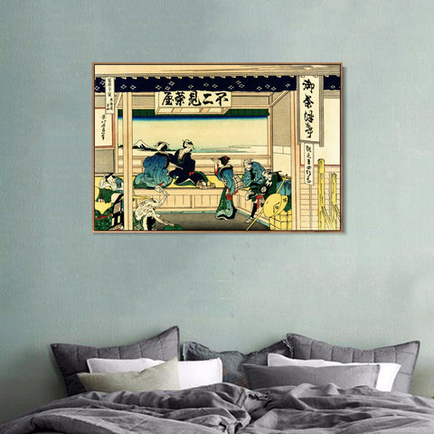 INVIN ART Framed Canvas Giclee Print Yoshida at Tokaido by Katsushika Hokusai Wall Art Living Room Home Office Decorations