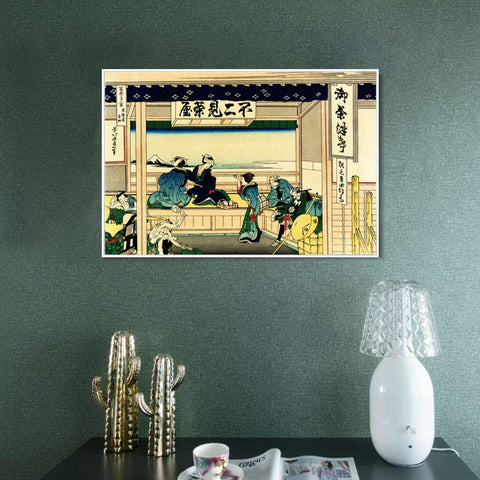 INVIN ART Framed Canvas Giclee Print Yoshida at Tokaido by Katsushika Hokusai Wall Art Living Room Home Office Decorations