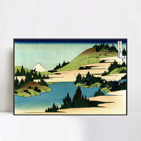 INVIN ART Framed Canvas Giclee Print The lake of Hakone in the Segami province by Katsushika Hokusai Wall Art Living Room Home Office Decorations