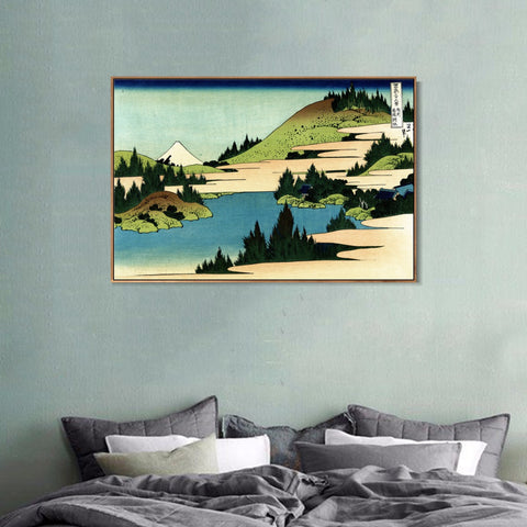 INVIN ART Framed Canvas Giclee Print The lake of Hakone in the Segami province by Katsushika Hokusai Wall Art Living Room Home Office Decorations