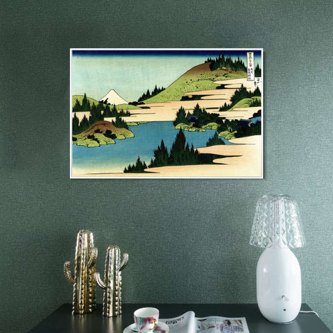 INVIN ART Framed Canvas Giclee Print The lake of Hakone in the Segami province by Katsushika Hokusai Wall Art Living Room Home Office Decorations