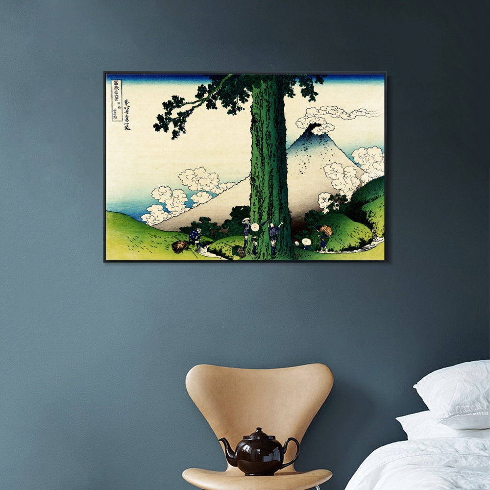 INVIN ART Framed Canvas Giclee Print Mishima Pass In Kai Province by Katsushika Hokusai Wall Art Living Room Home Office Decorations