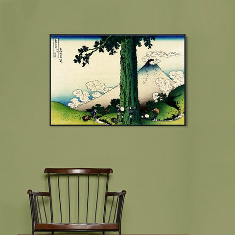 INVIN ART Framed Canvas Giclee Print Mishima Pass In Kai Province by Katsushika Hokusai Wall Art Living Room Home Office Decorations