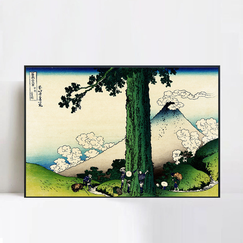 INVIN ART Framed Canvas Giclee Print Mishima Pass In Kai Province by Katsushika Hokusai Wall Art Living Room Home Office Decorations