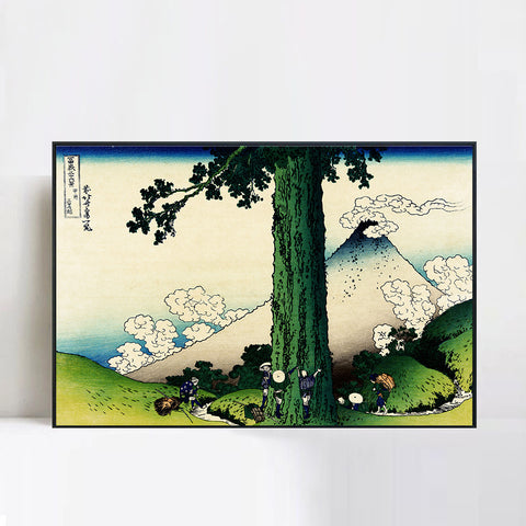 INVIN ART Framed Canvas Giclee Print Mishima Pass In Kai Province by Katsushika Hokusai Wall Art Living Room Home Office Decorations