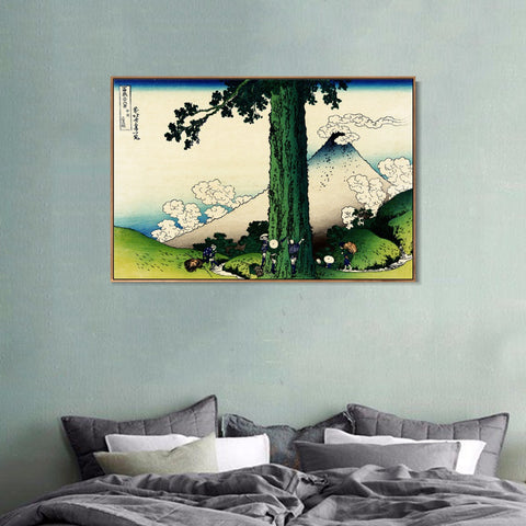 INVIN ART Framed Canvas Giclee Print Mishima Pass In Kai Province by Katsushika Hokusai Wall Art Living Room Home Office Decorations