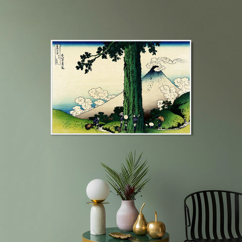 INVIN ART Framed Canvas Giclee Print Mishima Pass In Kai Province by Katsushika Hokusai Wall Art Living Room Home Office Decorations