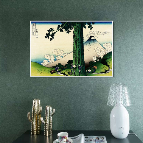 INVIN ART Framed Canvas Giclee Print Mishima Pass In Kai Province by Katsushika Hokusai Wall Art Living Room Home Office Decorations