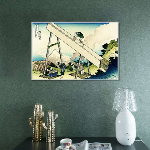 INVIN ART Framed Canvas Giclee Print In the Totomi Mountains by Katsushika Hokusai Wall Art Living Room Home Office Decorations