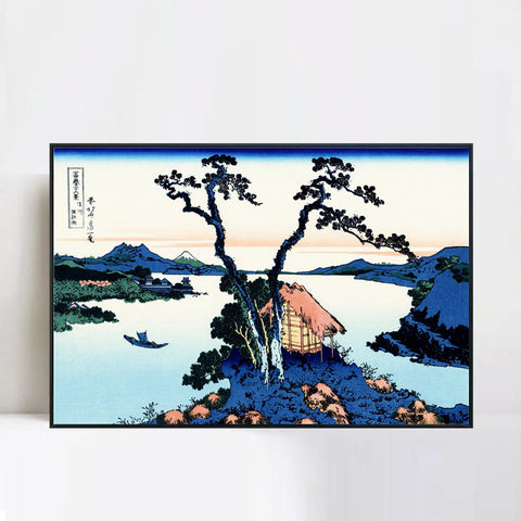 INVIN ART Framed Canvas Giclee Print Lake Suwa in the Shinano province by Katsushika Hokusai Wall Art Living Room Home Office Decorations