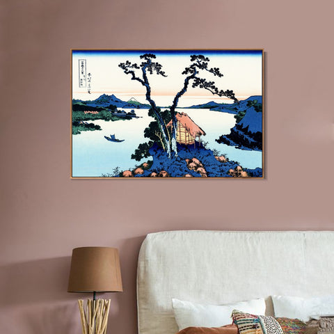 INVIN ART Framed Canvas Giclee Print Lake Suwa in the Shinano province by Katsushika Hokusai Wall Art Living Room Home Office Decorations