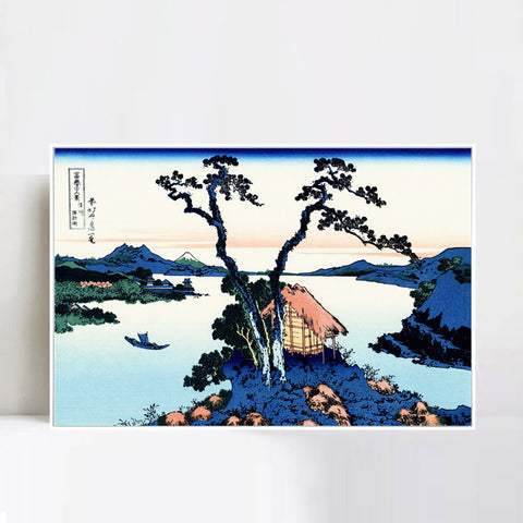 INVIN ART Framed Canvas Giclee Print Lake Suwa in the Shinano province by Katsushika Hokusai Wall Art Living Room Home Office Decorations